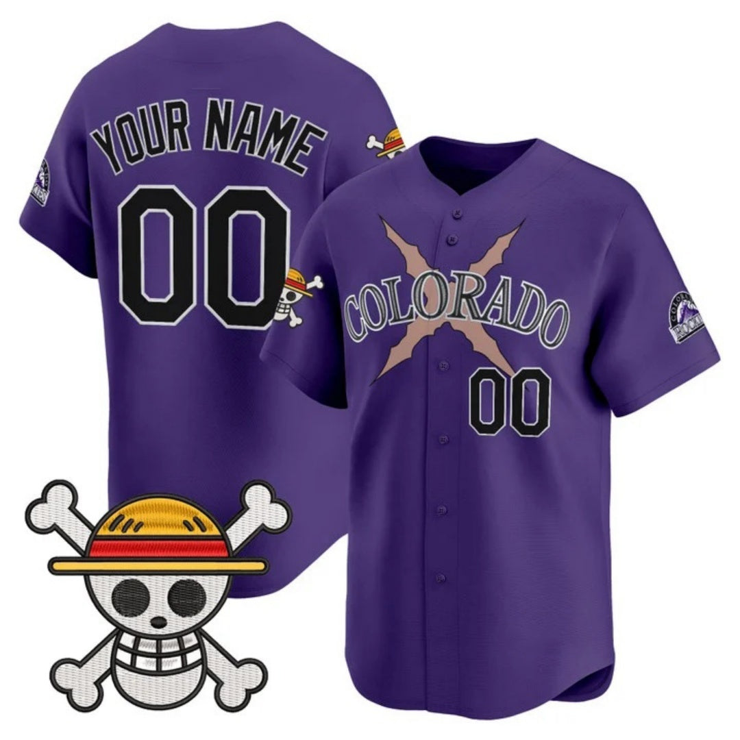 Custom Colorado Rockies x One Piece Purple MIKSHPS Vapor Premier Limited Jersey - Stitched