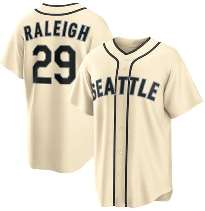 Seattle Mariners #29 Cal Raleigh Cream MIKSHPS Alternate Stitched Jersey