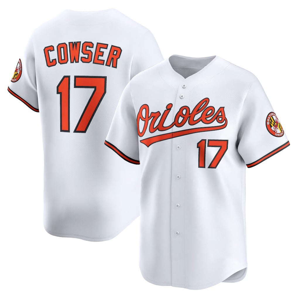 Baltimore Orioles #17 Colton Cowser White MIKSHPS Home Limited Player Jersey