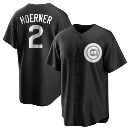 Chicago Cubs #2 Nico Hoerner Player Black MIKSHPS Game Stitched Jerseys