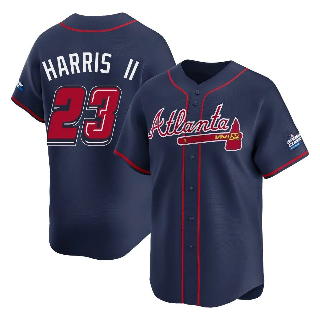 Atlanta Braves #23 Michael Harris II Player Navy MIKSHPS 2025 Speedway Classic Home Game Stitched Jerseys