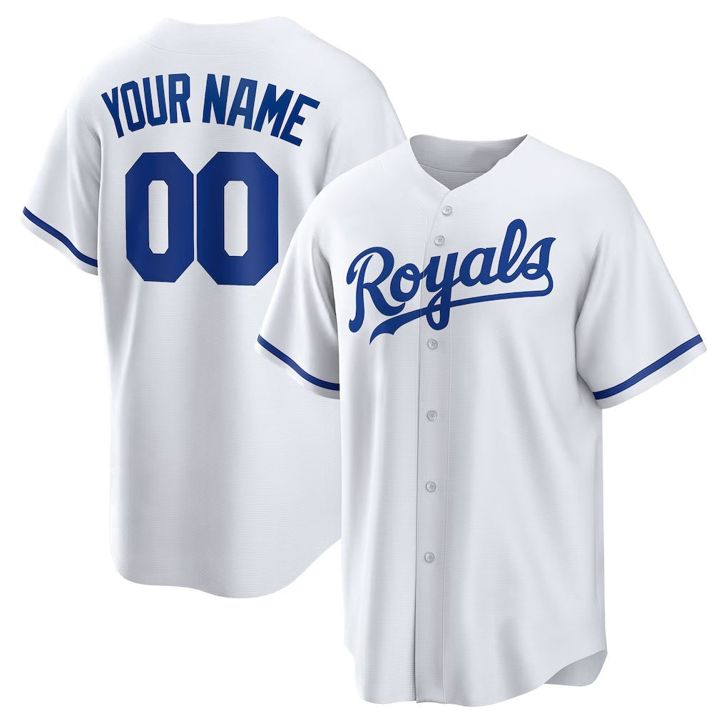 Custom Kansas City Royals White MIKSHPS Replica Jersey