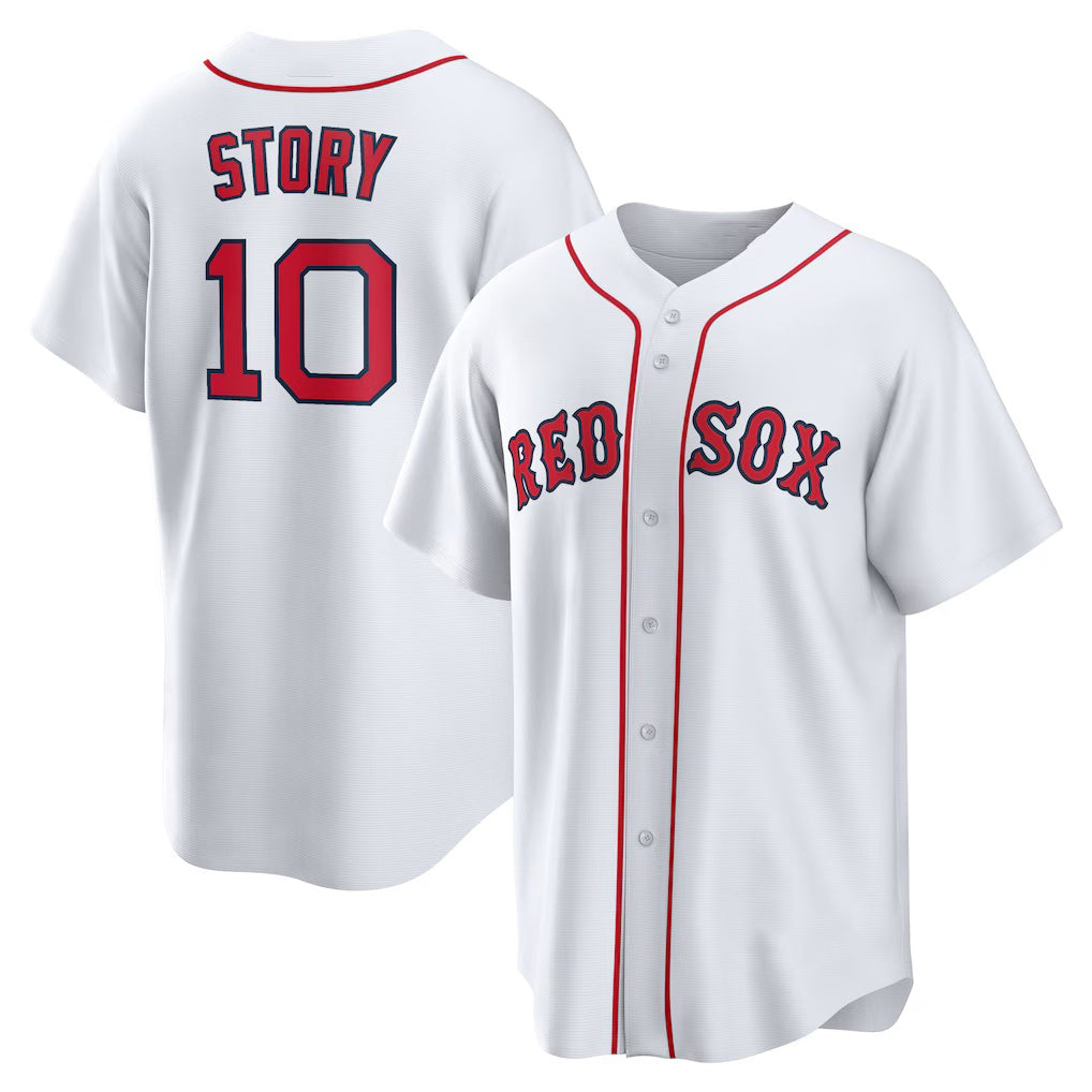 Boston Red Sox #10 Trevor Story White MIKSHPS Home Replica Jersey