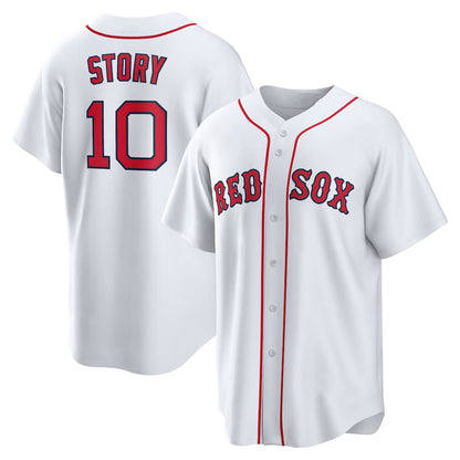 Boston Red Sox #10 Trevor Story White MIKSHPS Home Replica Jersey
