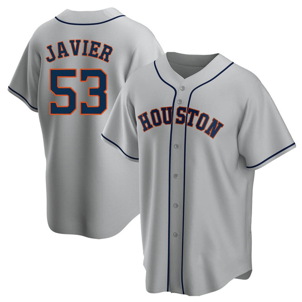 Houston Astros #53 Cristian Javier Player Gray MIKSHPS Home Game Stitched Jerseys