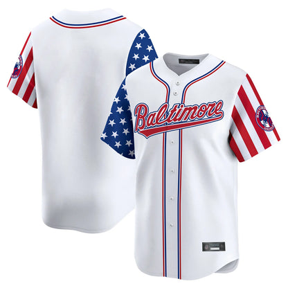 Baltimore Orioles White MIKSHPS Independence Day Vapor Premier Limited Home Game Blank Player Stitched Jerseys