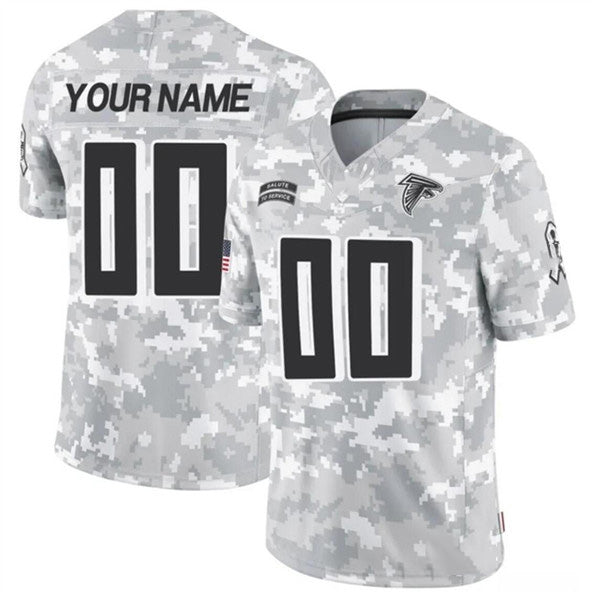 Custom A.Falcons Active Player 2024 F.U.S.E Arctic Camo MIKSHPS Salute to Service Limited Stitched Jersey