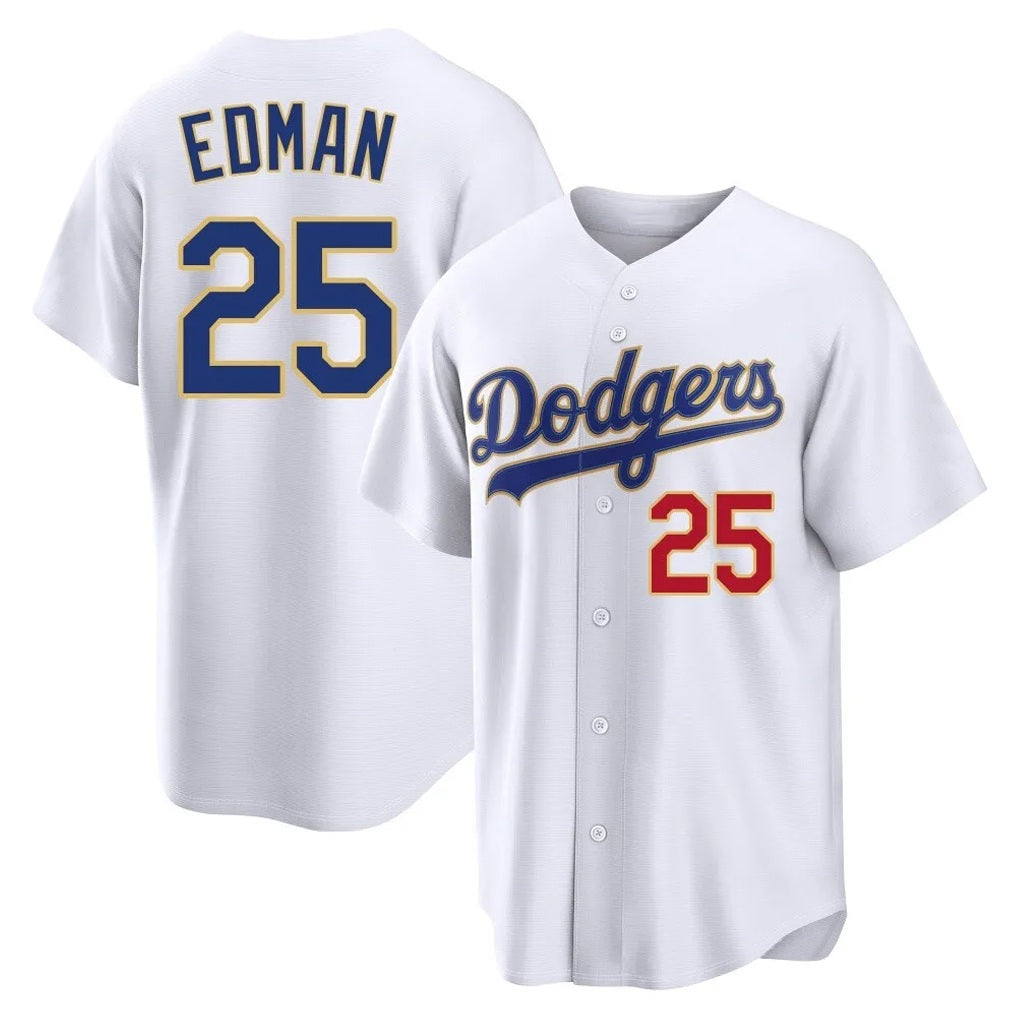 Los Angeles Dodgers #25 Tommy Edman Player Gold White MIKSHPS 2026 Collection Stadium Limited Stitched Jerseys