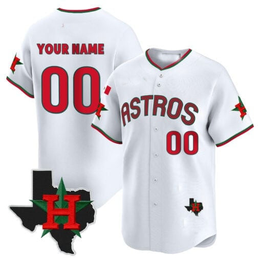Custom Houston Astros Mexico Texas Patch Vapor Premier Limited Jersey V3 ¨C White MIKSHPS