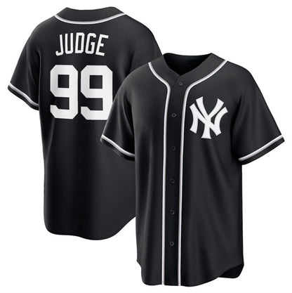 New York Yankees #99 Aaron Judge Black MIKSHPS Out Stitched Jersey