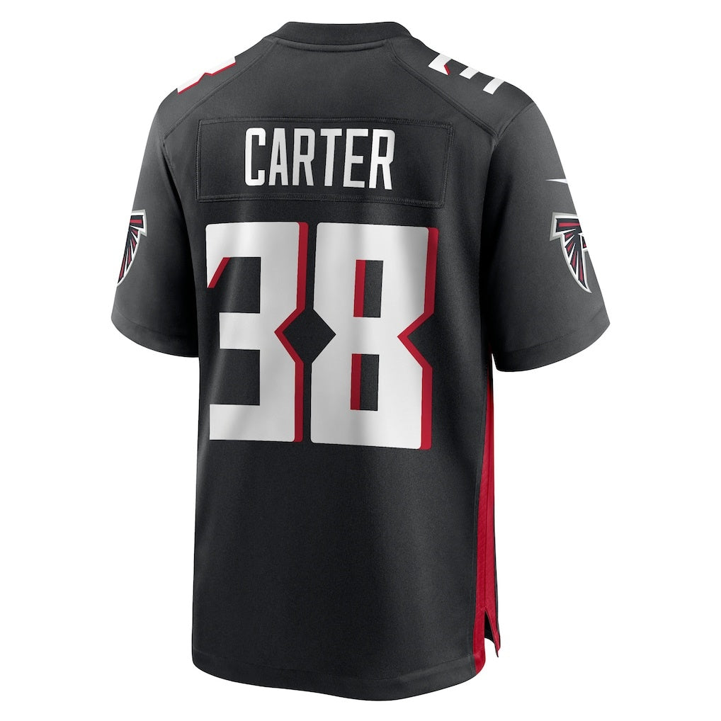 A.Falcons #38 Nathan Carter Black MIKSHPS Team Game Jersey