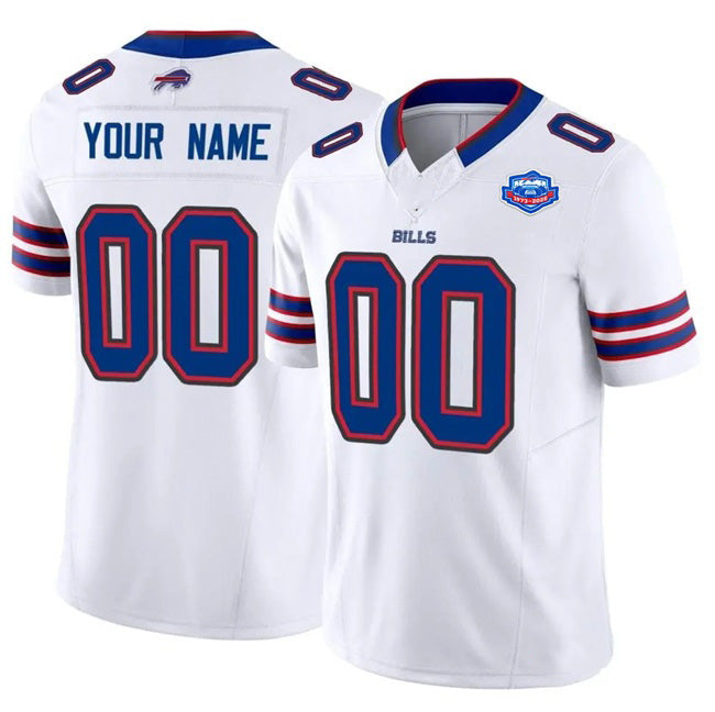 Custom B.Bills Active Player White MIKSHPS 2025 F.U.S.E. With Farewell Patch Vapor Untouchable Limited Stitched Jersey