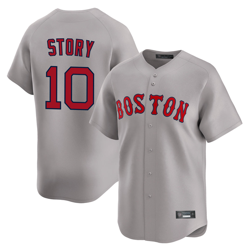 Boston Red Sox #10 Trevor Story Player Gray MIKSHPS Road Limited Home Game Stitched Jerseys1