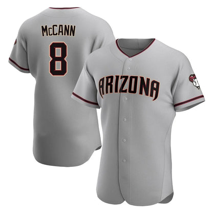 Arizona Diamondbacks #8 James McCann Player Gray MIKSHPS Road Limited Elite Home Game Stitched Jerseys