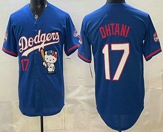 Los Angeles Dodgers #17 Shohei Ohtani Blue MIKSHPS Hello Kitty 2025 World Series Champions Limited Jersey