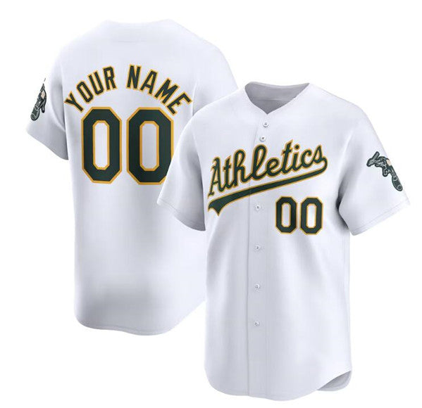 Custom Oakland Athletics Active Player White MIKSHPS Home Limited Stitched Jersey