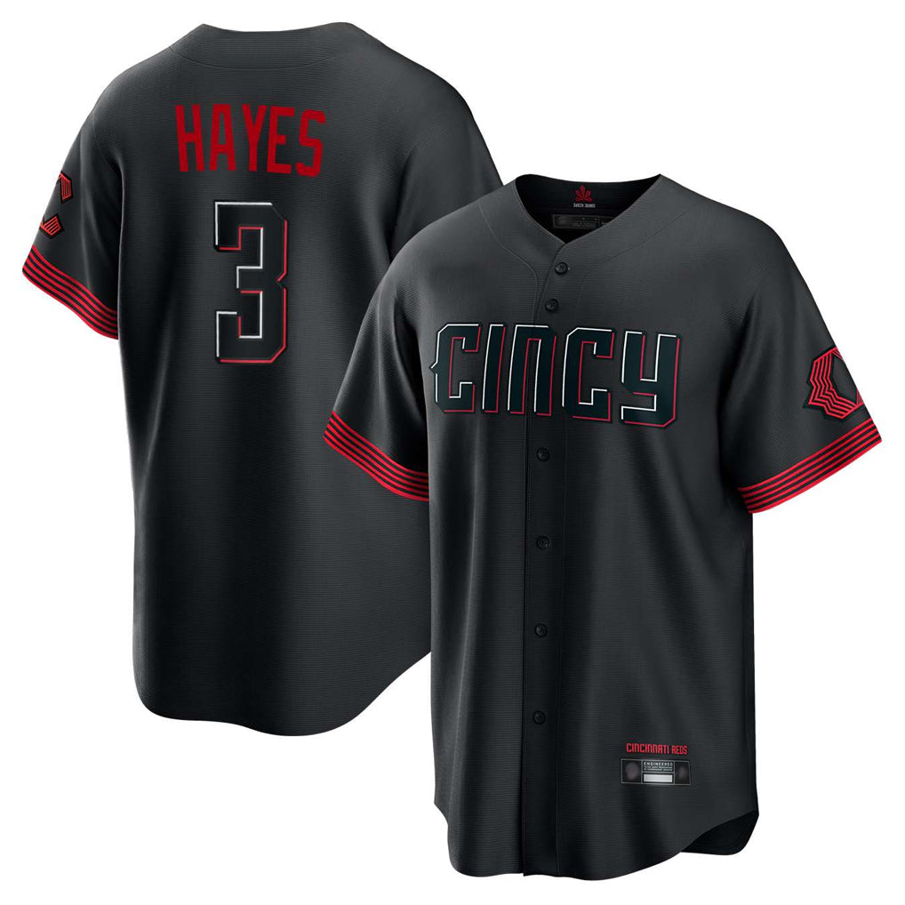Cincinnati Reds #3 Ke'Bryan Hayes Player Black MIKSHPS City Connect Home Game Stitched Jerseys