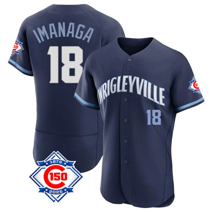 Chicago Cubs #18 Shota Imanaga Player Navy MIKSHPS City Connect 150th Anniversary Limited Elite Home Stitched Jerseys