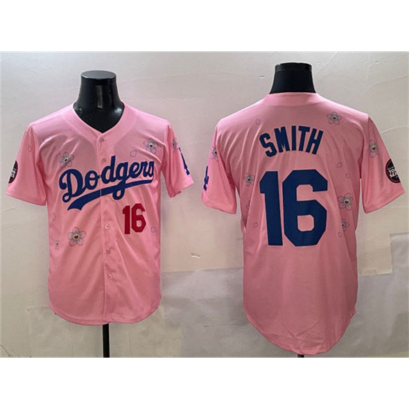 Los Angeles Dodgers #16 Will Smith Pink MIKSHPS 2025 Tokyo Series Limited Stitched Jersey