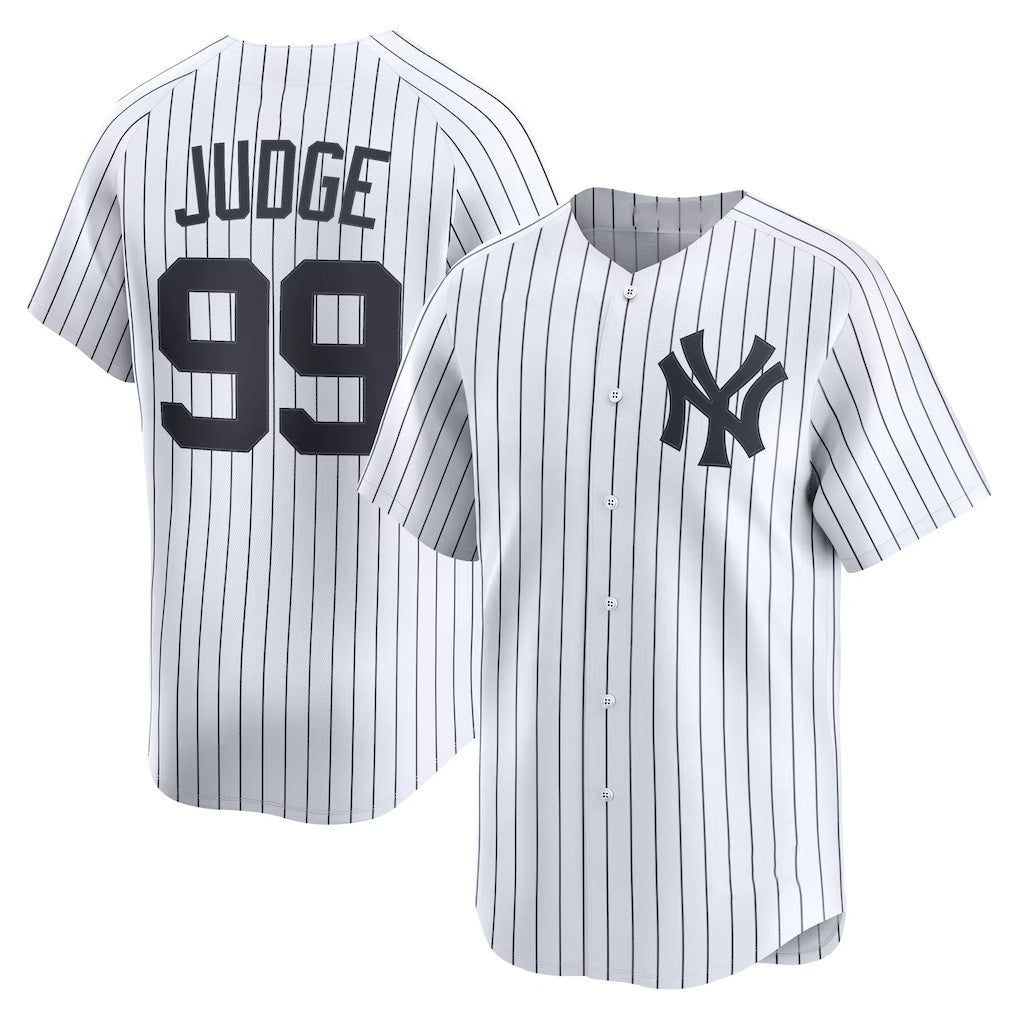 New York Yankees #99 Aaron Judge White MIKSHPS Home Limited Player Jersey 2