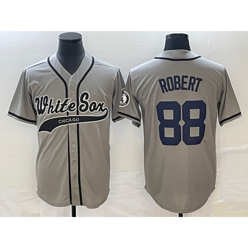 Chicago White Sox #88 Luis Robert Grey MIKSHPS Cool Base Stitched Jersey 2