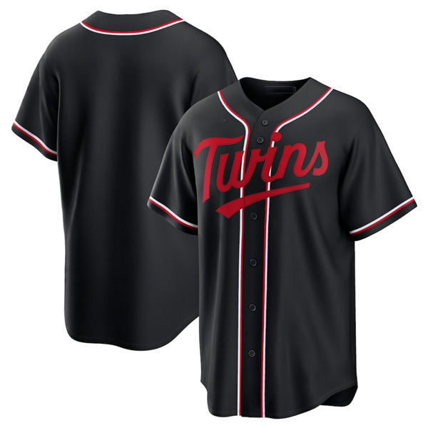 Minnesota Twins Blank Black MIKSHPS Out Stitched Jersey
