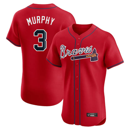 Atlanta Braves #3 Dale Murphy Player Red MIKSHPS Limited Elite Home Game Stitched Jerseys