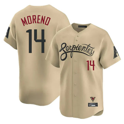 Arizona Diamondbacks #14 Gabriel Moreno Player Tan MIKSHPS City Connect Limited Home Game Stitched Jerseys