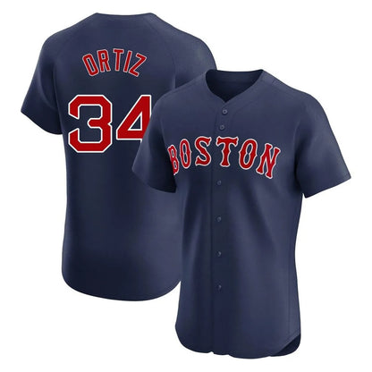 Boston Red Sox #34 David Ortiz Player Navy MIKSHPS Limited Elite Home Game Stitched Jerseys1