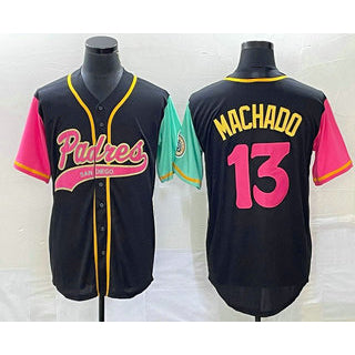 San Diego Padres #13 Manny Machado Black MIKSHPS NEW 2023 City Connect Cool Base Stitched Jersey