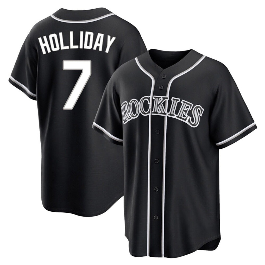 Colorado Rockies #7 Matt Holliday Player Black MIKSHPS Fashion Out Home Game Stitched Jerseys