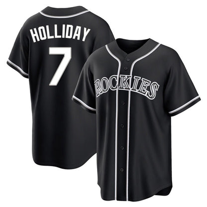 Colorado Rockies #7 Matt Holliday Player Black MIKSHPS Fashion Out Home Game Stitched Jerseys