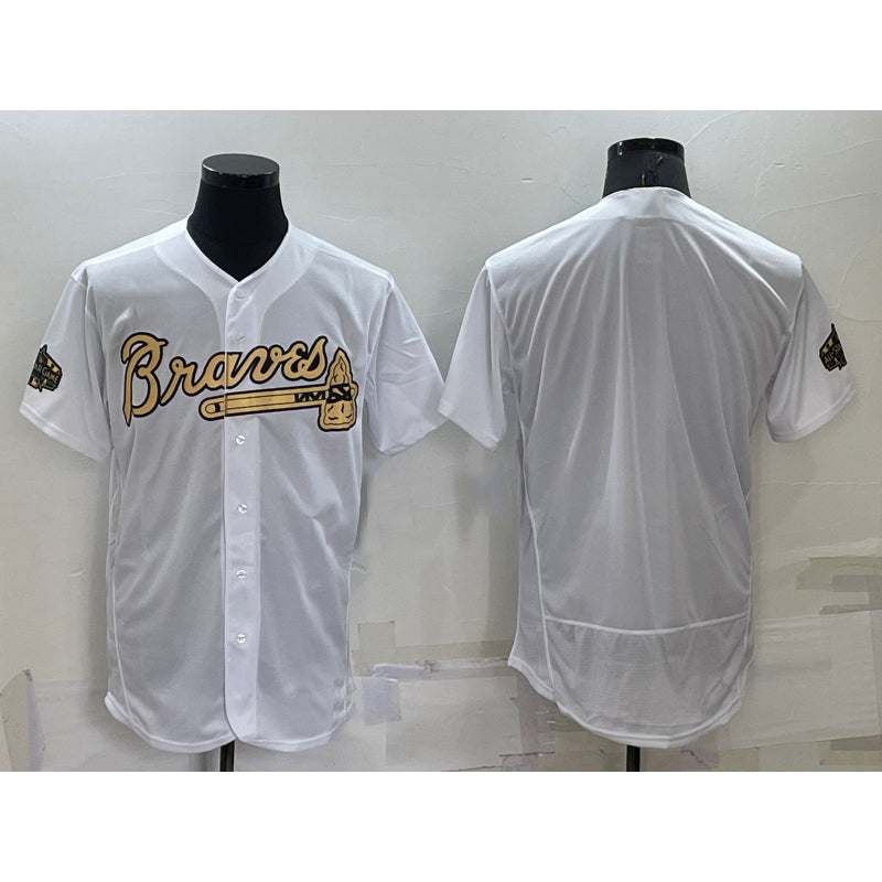 Atlanta Braves Blank White MIKSHPS 2022 All Star Stitched Flex Base Jersey