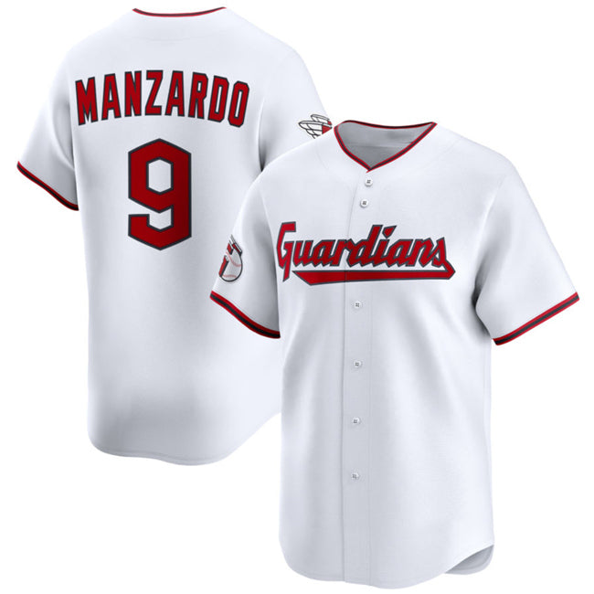 Cleveland Guardians #9 Kyle Manzardo White MIKSHPS Home Limited Stitched Jersey
