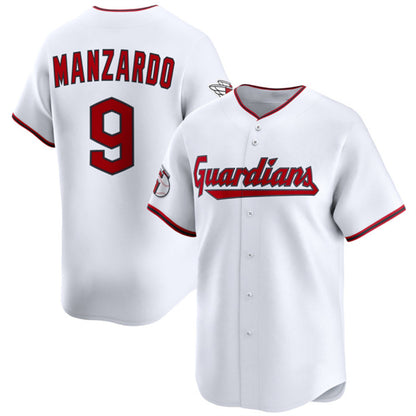 Cleveland Guardians #9 Kyle Manzardo White MIKSHPS Home Limited Stitched Jersey