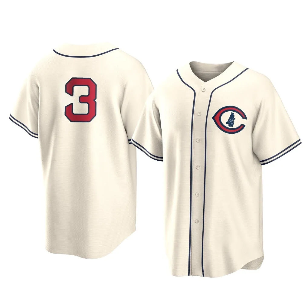 Chicago Cubs #3 Alex Bregman Player Cream MIKSHPS Field of Dreams Home Game Stitched Jerseys