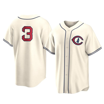 Chicago Cubs #3 Alex Bregman Player Cream MIKSHPS Field of Dreams Home Game Stitched Jerseys