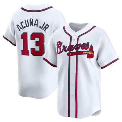 Atlanta Braves #13 Ronald Acuna Jr White MIKSHPS Home Limited Player Jersey