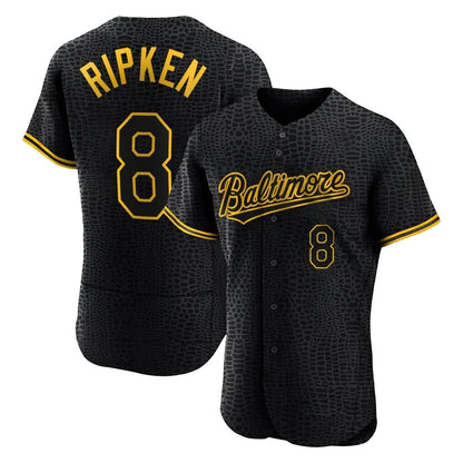 Baltimore Orioles #8 Cal Ripken Player Black MIKSHPS Snake Skin City Limited Elite Home Stitched Jerseys