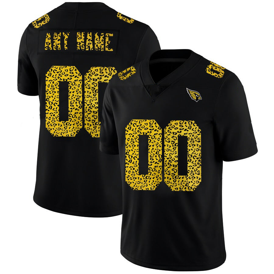Custom A.Cardinals Black MIKSHPS Leopard Print Fashion Vapor Limited Jersey