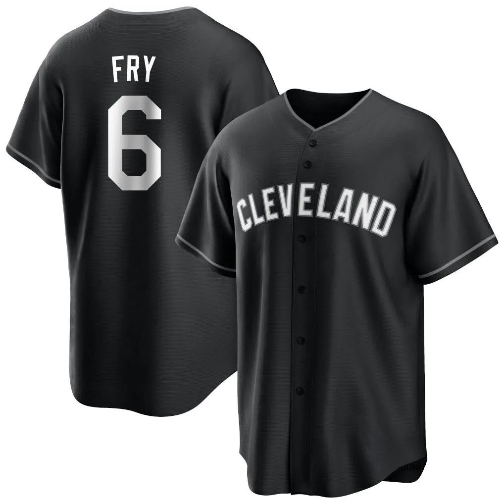 Cleveland Guardians #6 David Fry Player Black MIKSHPS Home Game Stitched Jerseys