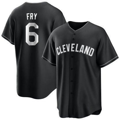 Cleveland Guardians #6 David Fry Player Black MIKSHPS Home Game Stitched Jerseys