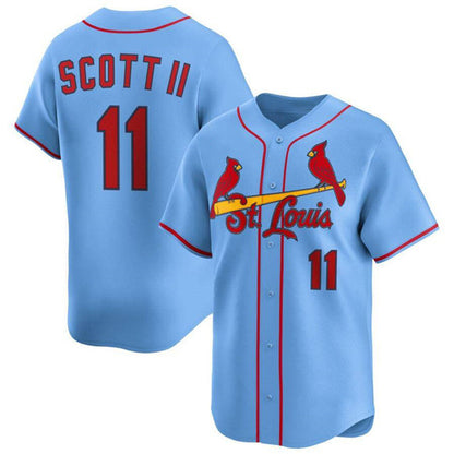 St. Louis Cardinals #11 Victor Scott II Light Blue MIKSHPS Alternate Limited Stitched Jersey
