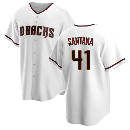 Arizona Diamondbacks #41 Carlos Santana Player White MIKSHPS Home Game Stitched Jerseys