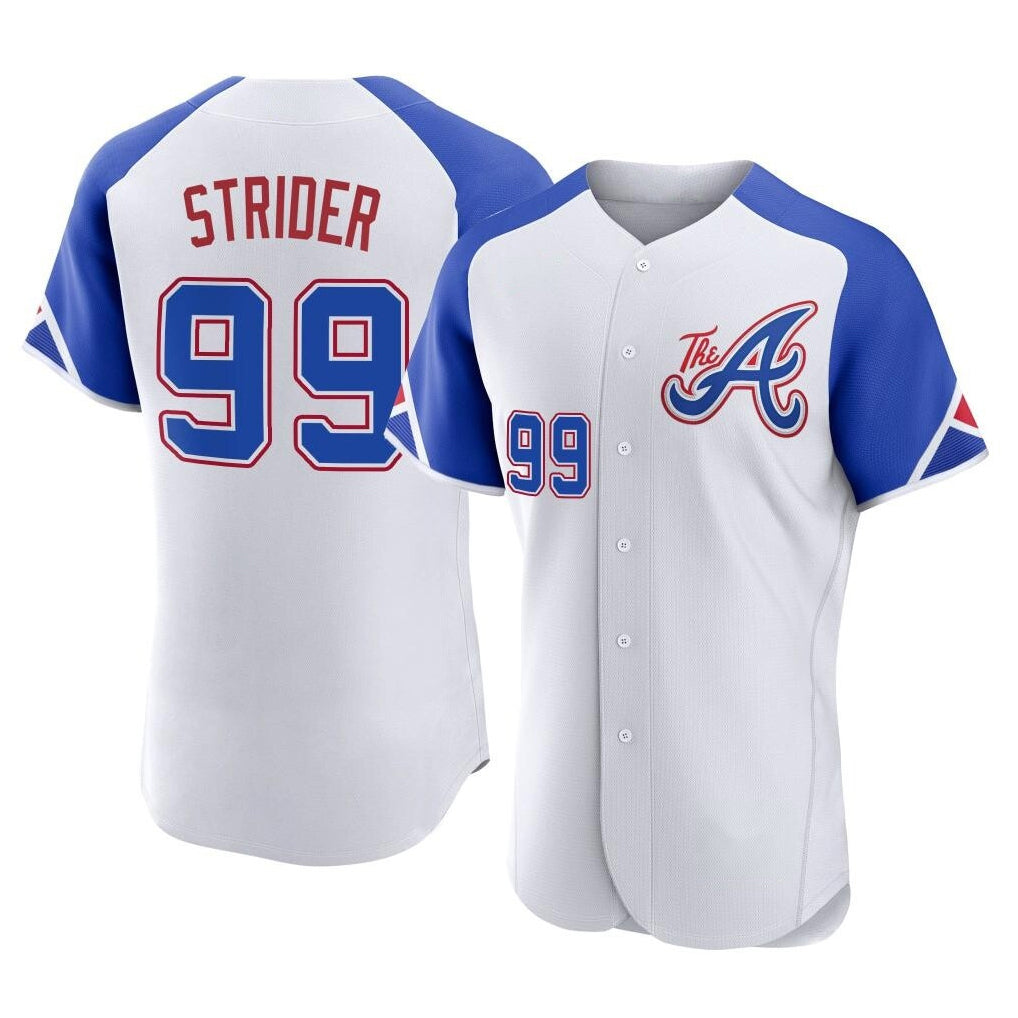 Atlanta Braves #99 Spencer Strider Player White MIKSHPS City Connect Limited Elite Home Game Stitched Jerseys