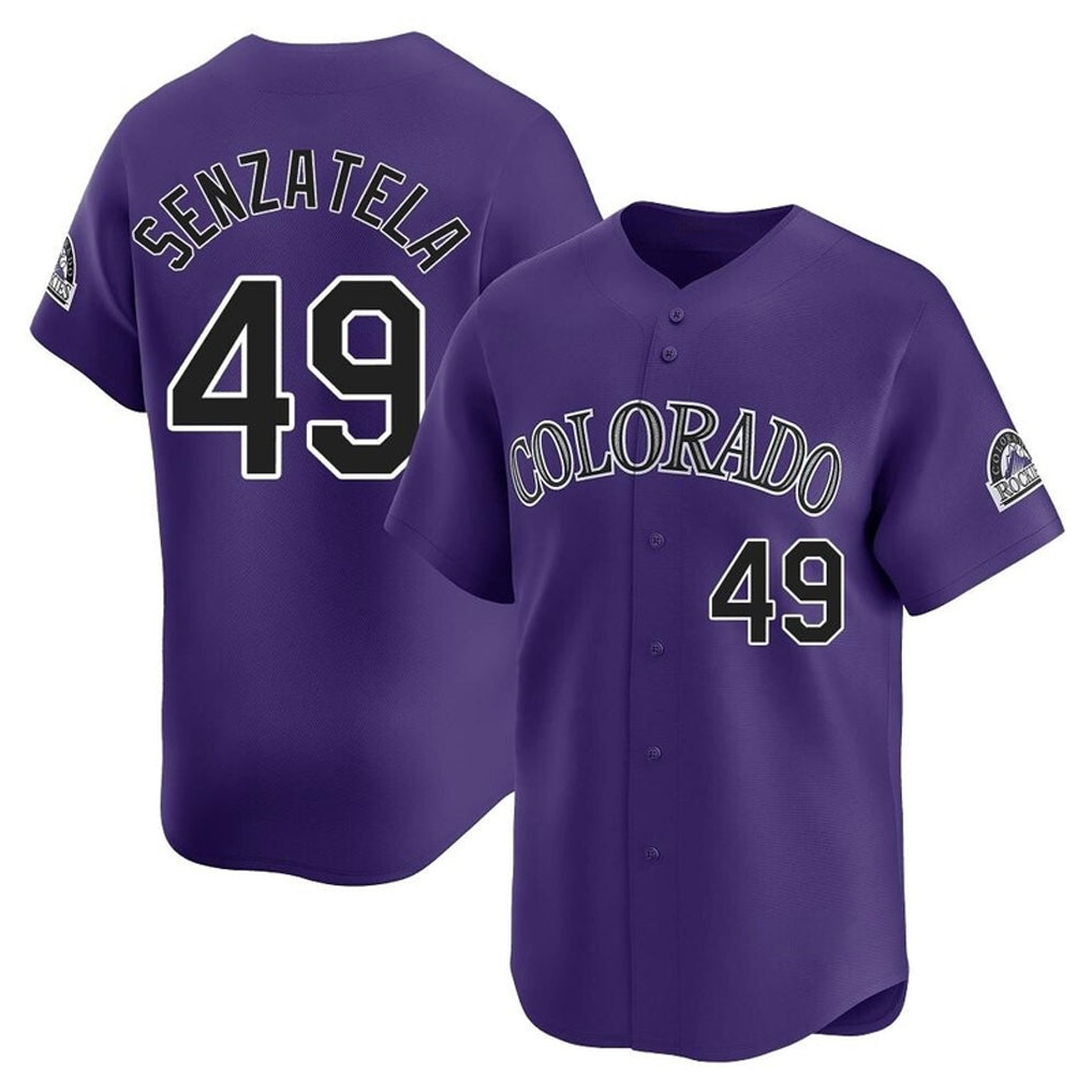 Colorado Rockies #49 Antonio Senzatela Player Purple MIKSHPS Limited Home Stitched Jerseys