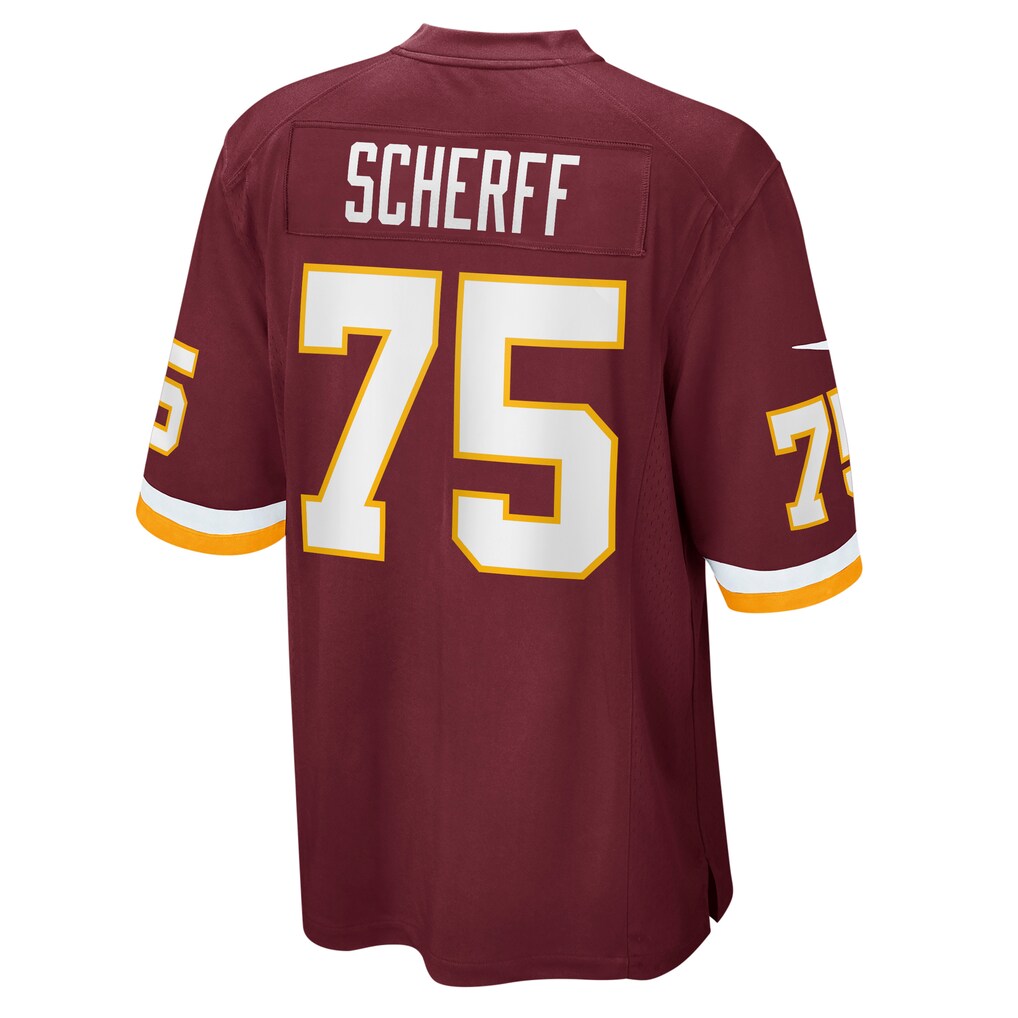 W.Football Team #75 Brandon Scherff Burgundy MIKSHPS Game Player Jersey