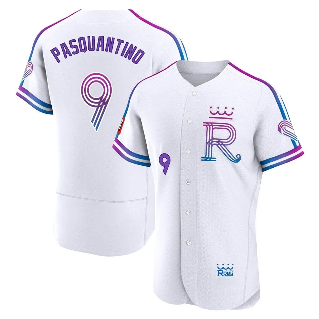 Kansas City Royals #9 Vinnie Pasquantino Player White MIKSHPS 2026 City Connect Limited Elite Home Stitched Jerseys
