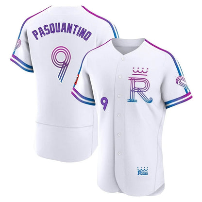 Kansas City Royals #9 Vinnie Pasquantino Player White MIKSHPS 2026 City Connect Limited Elite Home Stitched Jerseys