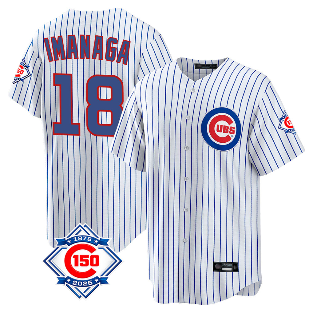 Chicago Cubs #18 Shota Imanaga Player White MIKSHPS 150th Anniversary Home Game Stitched Jerseys